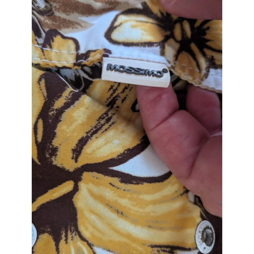 Vintage Mossimo Boardshorts Lined Size Medium Yellow Brown Floral Lined